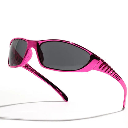 Y2K Silver Sunglasses Color Hollowed Out Future Sense Of Technology Hot Girls Net Red Sunglasses Women Sunglasses Trendy Men