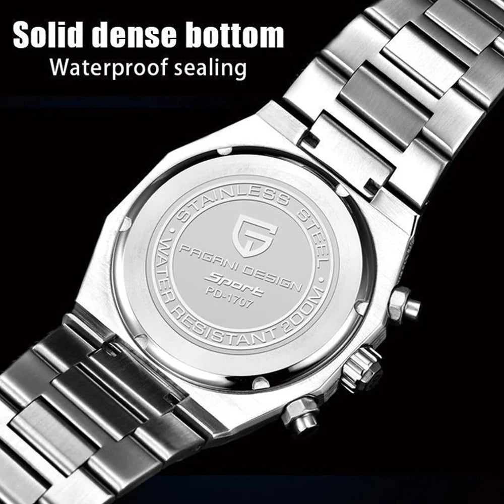 Pagani Design 2026 New VK63 Men's Business Quartz Watch Sapphire Stainless Steel 20Bar Waterproof Sports Chronometer Code Watch
