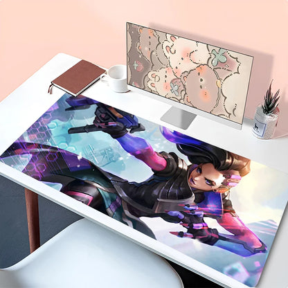 Tapete de Rato Anime para Portátil, Acessório de Escritório, Tapete para Teclado PC, Base de Borracha para Copo, Tapete de Rato Macio Grande, Tapete de Secretária Overwatch Sombra