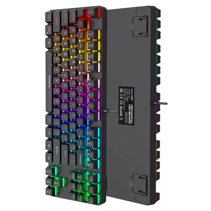 Computer Keyboard Waterproof Portable Gaming Keyboard Backlit Ergonomics Colorful Keyboard Computer Accessories 87 Keys USB