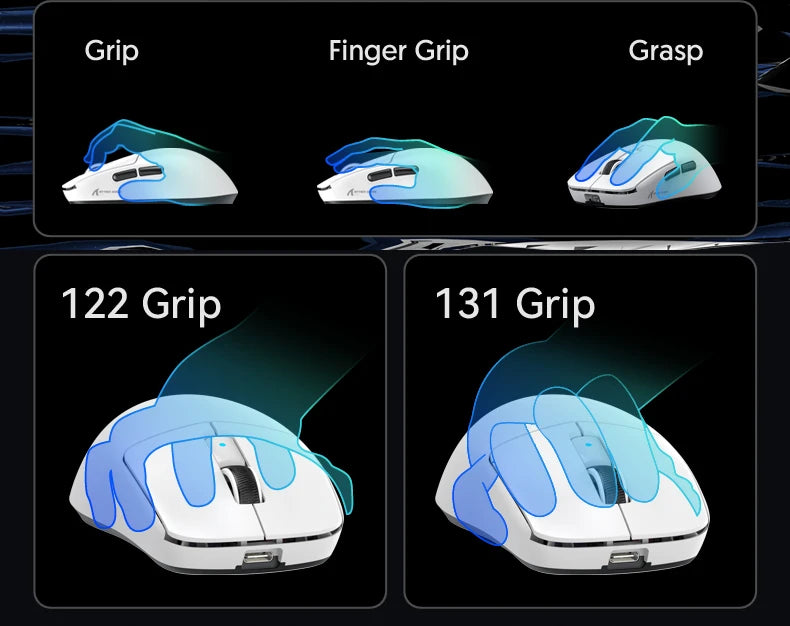 ATTACK SHARK R6 PAW3950MAX Wireless Gaming Mouse, 39g Ultralight, 8KHz Polling Rate, 42,000 DPI, Tri-Mode Bluetooth & 2.4G Gaming Mouse