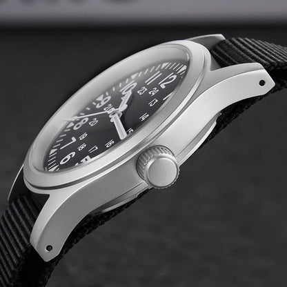 Militado ML05 Military Watch VH31 Sweep Quartz Movement Top Hat Domed Sapphire Crystal Vintage Watch 100m Waterproof Mens Watch