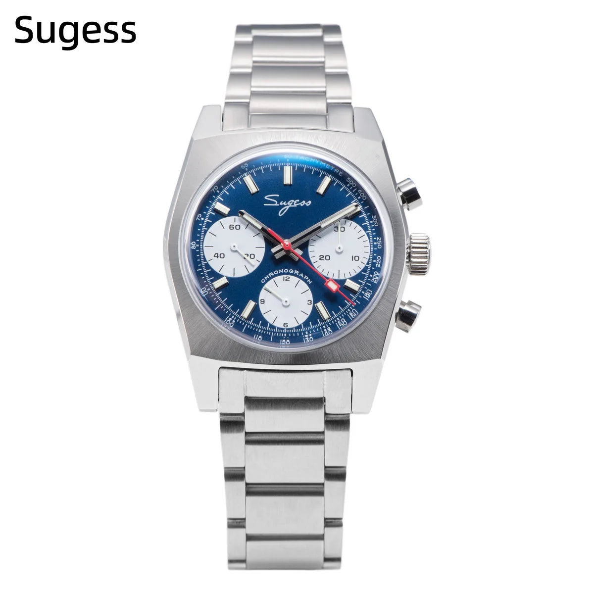 Sugess S419 Series 37mm Original Swanneck Movement Chronograph Master Mens Watch Mechanical Wristwatch Dome Sapphire Crystal New