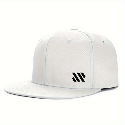 Casquette de baseball avec logo blanc – Casquette unisexe ajustable, respirante, à visière plate – Casquette légère pour les activités de plein air et les voyages – Chapeaux