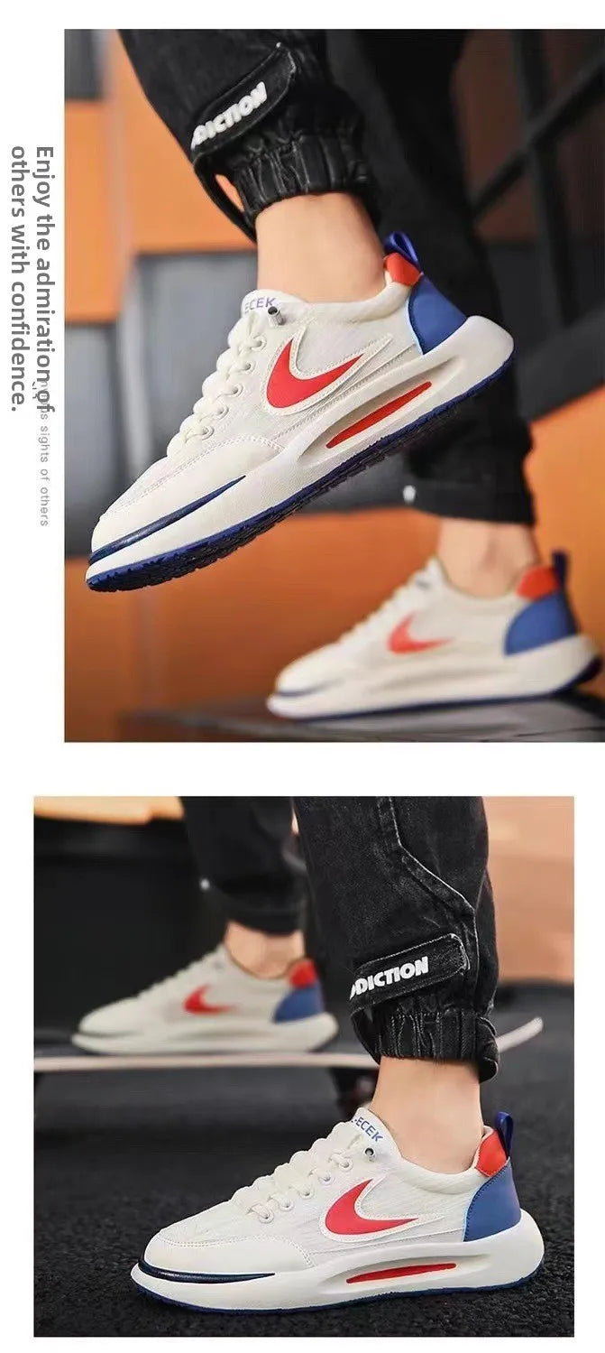 Comfortable Breathable Mesh Sports Shoes Men's Casual Style Lightweight Versatile Plain Color Spring Summer Autumn Seasonal Wear