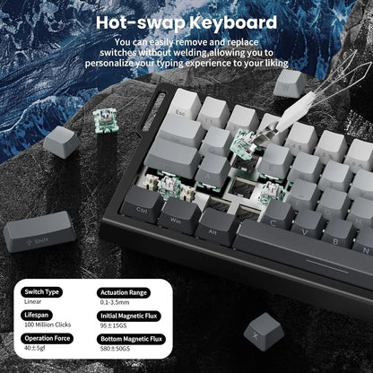 ATTACK SHARK X68 HE 8000Hz Rapid Trigger Keyboard 0.01mm RT Accuracy RGB Wired Gaming Keyboard with Magnetic Switch for PC/Mac