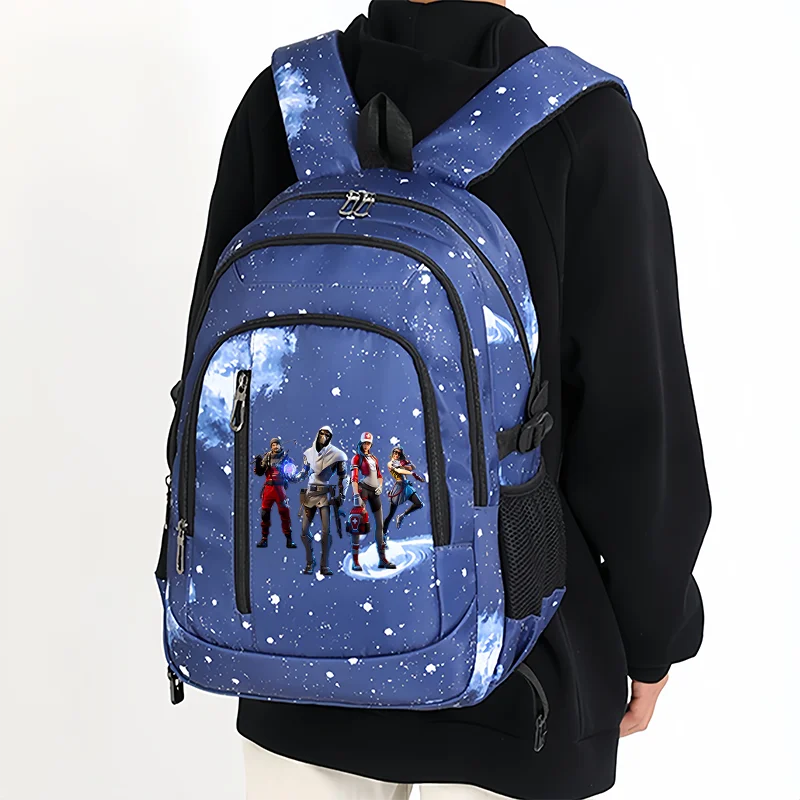 Fortnite Starry Sky Backpack Large Capacity Waterproof Laptop Bag Game Character Print Student Pack Boy Girl Back to School Bag