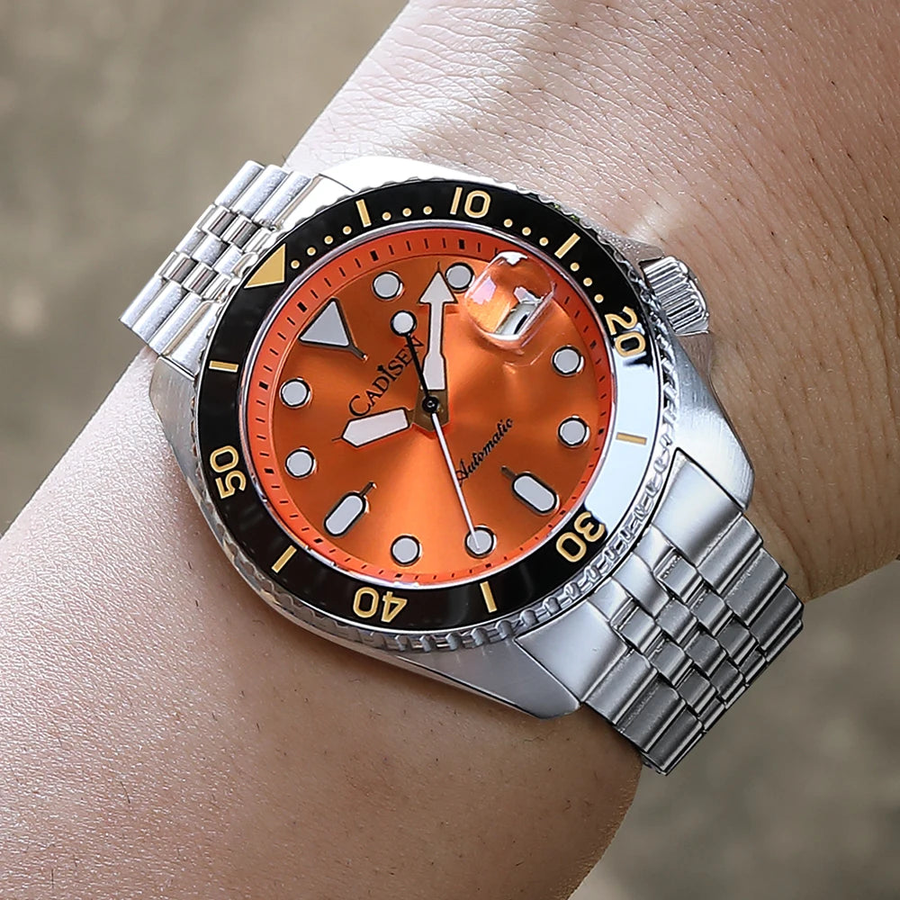 CADISEN New Luminous Men Mechanical Wristwatches Ceramic Bezel Sapphire Glass Automatic Watch Men Relogio Masculino
