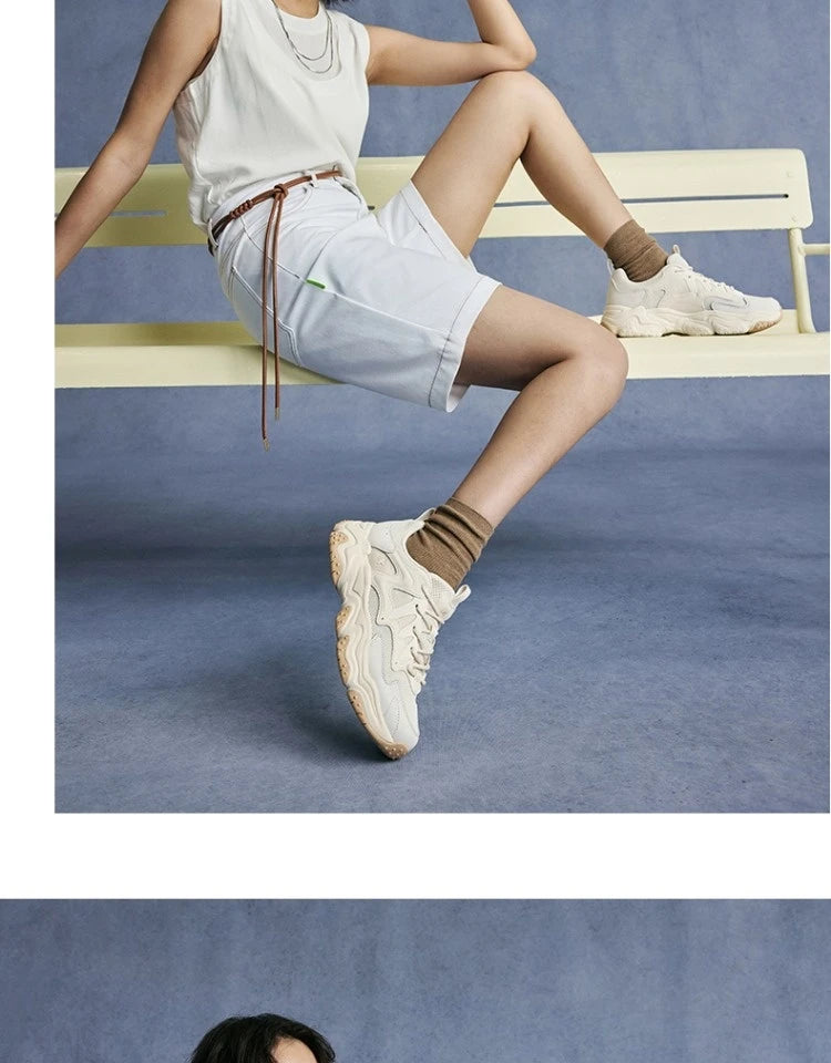 Xtep casual shoes 2025 spring and summer lightweight sports shoes with thick sole, fashionable street style sneakers 875319320004