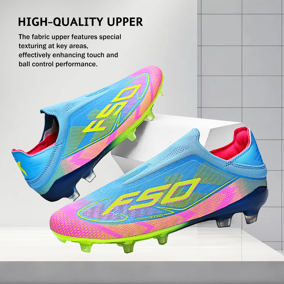 AG/FG Firm Ground Soccer Cleats for Men Women Kids Youth PU Fabric Rubber Sole Non-Slip Wear-Resistant Training Boots