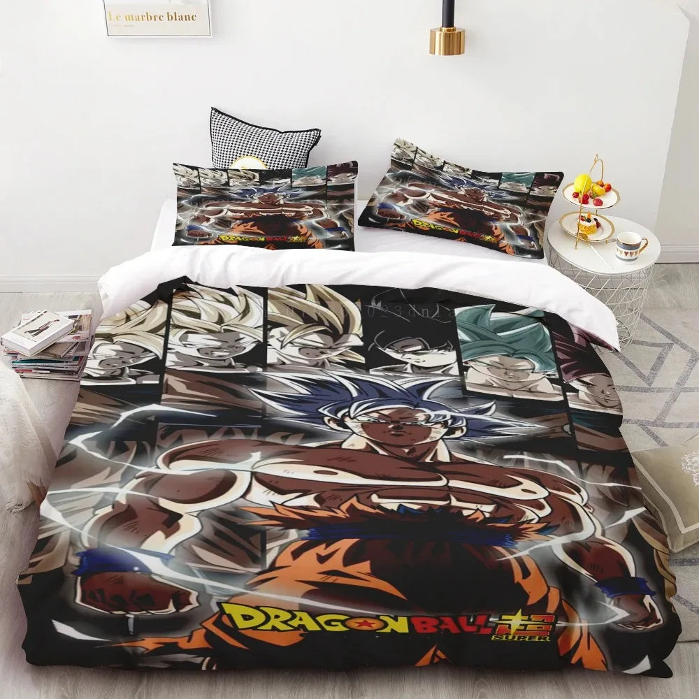 Goku Duvet Cover Set Dragon Ball Teens Bedding Set Quilt Cover for Children Boys Best Gifts Queen King Bedroom Decor