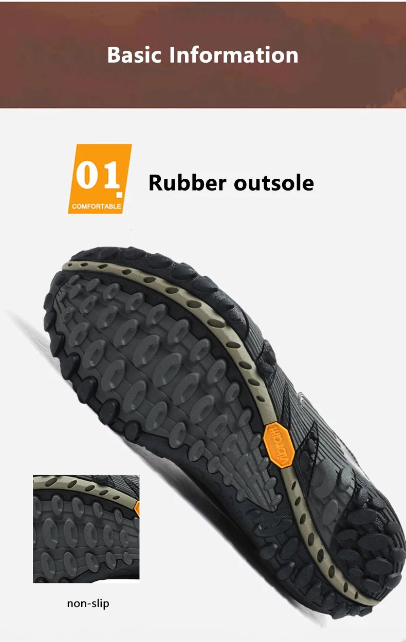 Buty górskie męskie z prawdziwej skóry, sportowe, antypoślizgowe, do wspinaczki i wędrówek, oddychające buty turystyczne