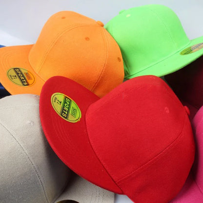 Fashion Solid Color Men Women Baseball Cap Hip Hop Caps  Snapback Hat Brim Shade Cap Bone Gorras Casquette Sports Cap  Sun Hat