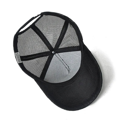 High top hat, mesh men's baseball cap, summer sun protection, breathable outdoor truck cap, men's
