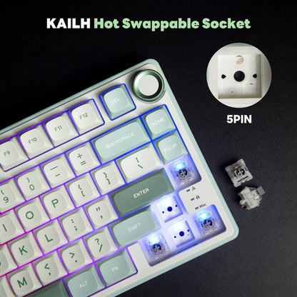 RK Royal Kludge R75 Gasket Wired Mechanical Keyboard 80 Keys RGB Backlit Hot-Swappable Spanish Gamer Keyboard MDA PBT Keycaps
