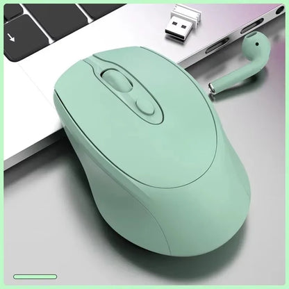Rato sem fios compatível com Bluetooth 2.4G recarregável, rato de computador USB silencioso para gaming, para PC, portátil, MacBook e tablet