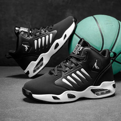 Men's High-Top Basketball Shoes Feature a Breathable Mesh Design for Maximum Comfort Outdoor Shock-Absorbing Running Shoes, High-Rebound Cushioning Technology, Make Running Smoother and More Comfortable, Enhance Support, Styl