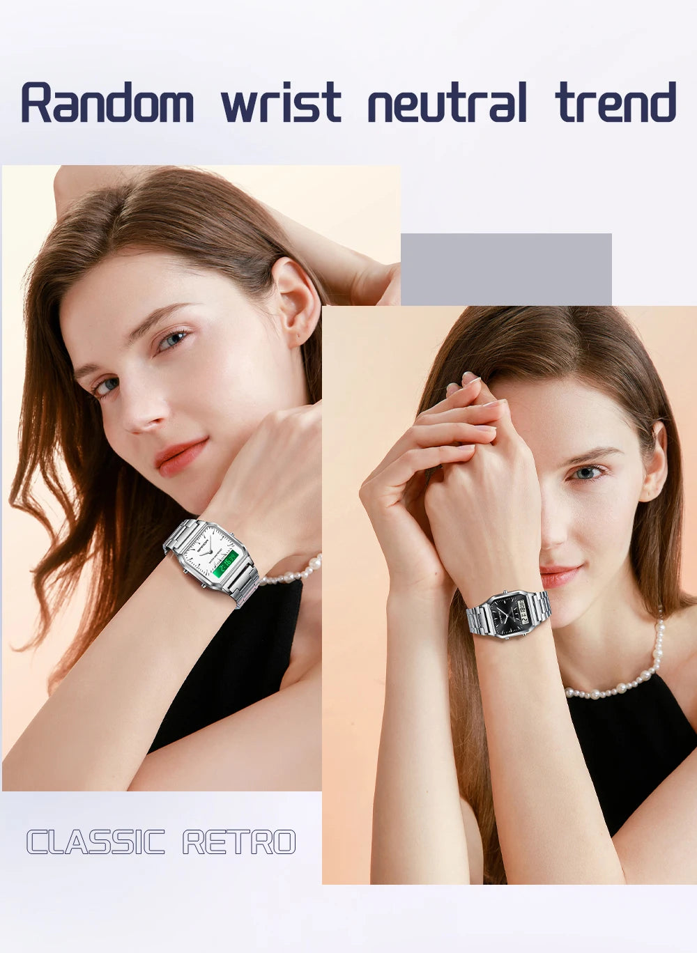 SANDA 747 Men’s & Women’s Luxury Digital Sports Watch  Stainless Steel, LED Dual Display & Waterproof