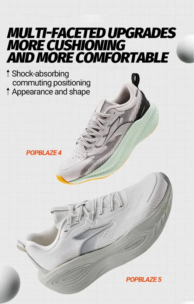 361 Degrees PopBlaze 5 Men Running Shoes New Cushioning Thick-soled Breathable Non-slip Outdoor Jogging Male Sneakers 672532212