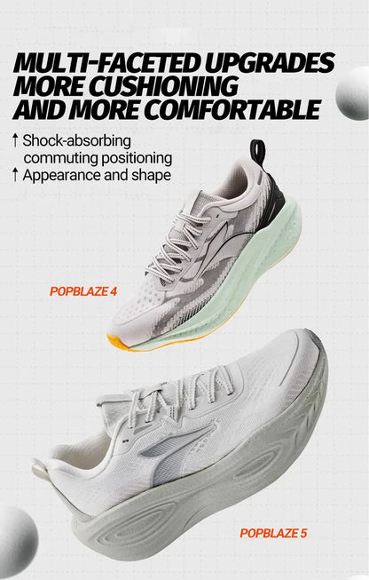 361 Degrees PopBlaze 5 Men Running Shoes New Cushioning Thick-soled Breathable Non-slip Outdoor Jogging Male Sneakers 672532212