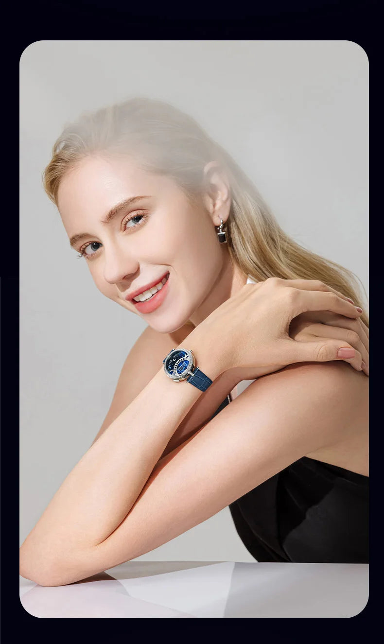 BONEST GATTI 3004 Women's Fashion Quartz Wristwatch Bridge Of Lovers Dial Stainless Steel Case Watches for Women
