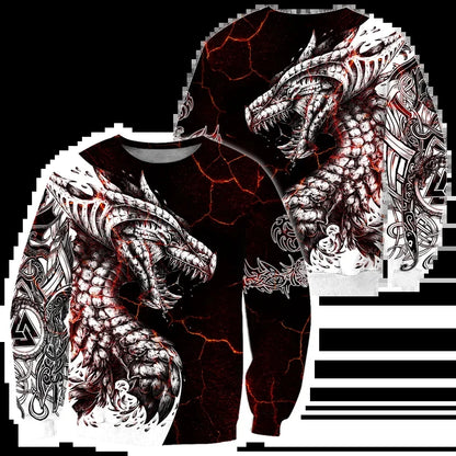 Black & White Tattoo Dragon 3D Printed Men Hoodies Sweatshirt Unisex Streetwear Zipper Pullover Casual Jacket Tracksuits KJ0192