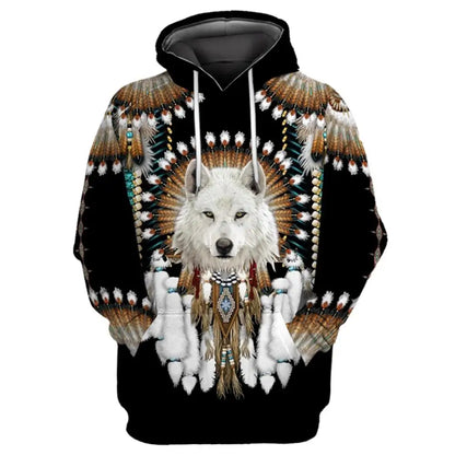 Sweats com Capuz Estampados de Lobo para Homem 3D, Sweatshirts de Marca, Casacos de Qualidade, Pullover de Moda, Fatos de Treino Animal Streetwear Out