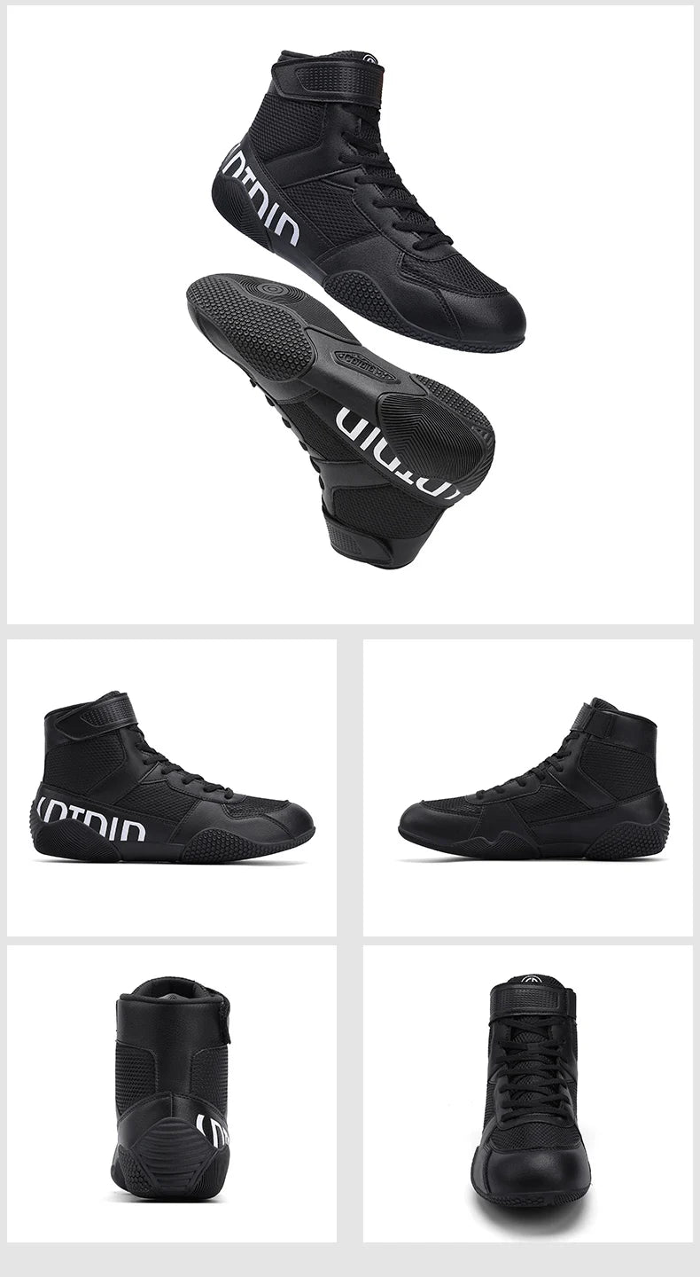New Men's Large Wrestling Shoes Mesh Breathable Boxing Shoes Anti slip Wear Resistant Sneaker Fashionable Casual High Sport Shoe
