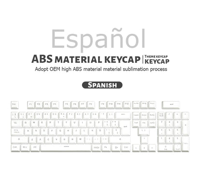 104 Teclas Keycaps Retroiluminadas Coreano Francês Russo Espanhol Alemão para Teclado Mecânico com Switch MX, Perfil OEM, Teclas ABS DIY