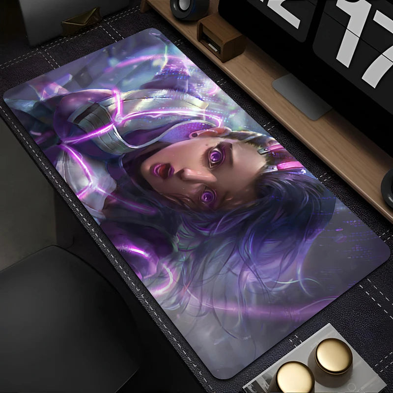 Tapete de Rato PC Overwatch Sombra Sexy Roxo Kawaii Menina Anime para Portátil e Teclado, Acessório Gaming para Secretária Gamer