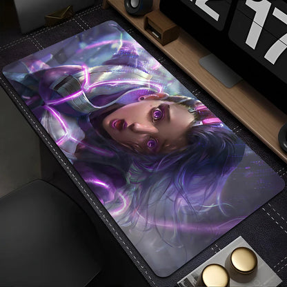 Tapete de Rato PC Overwatch Sombra Sexy Roxo Kawaii Menina Anime para Portátil e Teclado, Acessório Gaming para Secretária Gamer