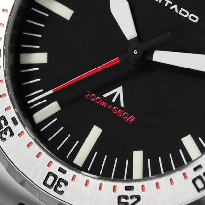 Militado ML16 39mm Quartz Dive Watch Sapphire Crystal 200M Water Resistant Ceramic Bezel BGW9 Lume Screw Down Crown