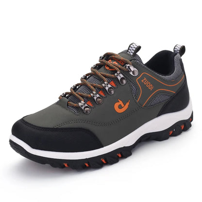 Autumn And Winter Models, Men's Waterproof Hiking Shoes, Outdoor PU Leather Sports Shoes, Wear-Resistant,  Walking, Tactical