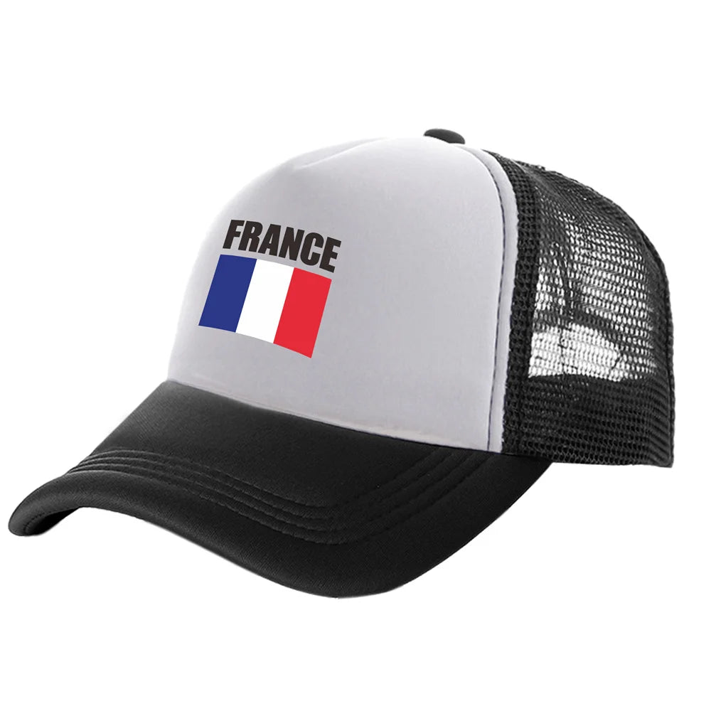 France Trucker Caps Fashion Cool France Hats Baseball Cap Summer Outdoor Sun Mesh Caps