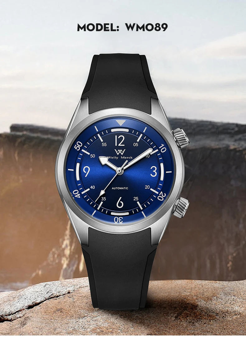 WM Watch Automatic Mechanical Watches Water Resistant Classic Casual Business Man Watch Welly Merck WM089M