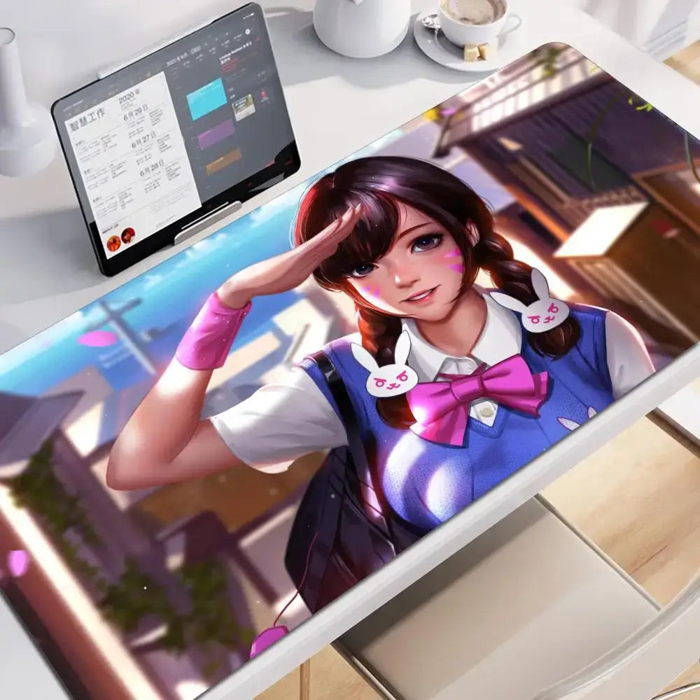 Anime Gaming Girl Overwatch Large Mouse Pad 900x400 Laptop Office Rubber Soft Desk Mat Computer Keyboard HD Print Mousepad Xxl
