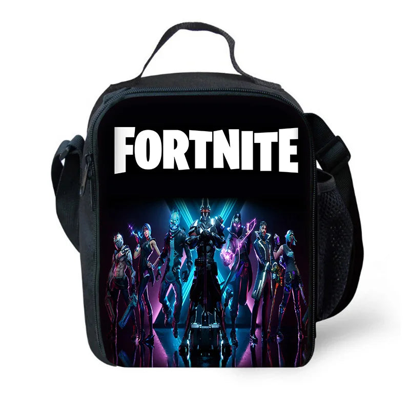 Mochila Escolar Infantil Hot Game com Lancheiras, Design-F-FortniteS, Estojos para Lápis, Mochilas Escolares para Rapazes e Raparigas, Melhor Presente
