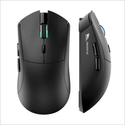 Rato gaming sem fios Bluetooth SMAILWOLF RS7, três modos, PAW3311, macros configuráveis, para portátil, gaming e escritório