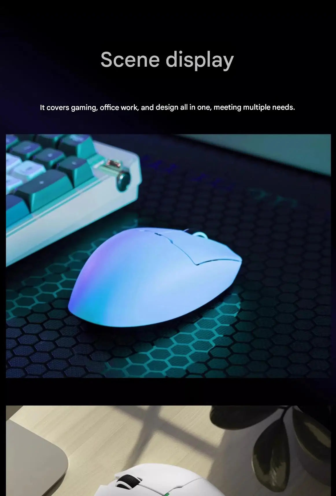Aigo GM80 PLUS PRO Wireless Gaming Mouse, Bluetooth PAW3395/PAW3311 Lightweight Three-Mode Gaming Mouse with 1000Hz Polling Rate