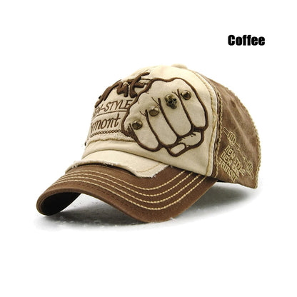 Fashion Baseball Cap Sports Outdoors Casual Cap Sun Hat Gorras Hip Hop Caps On Size Adjustable unisex Fist Rivet Patche