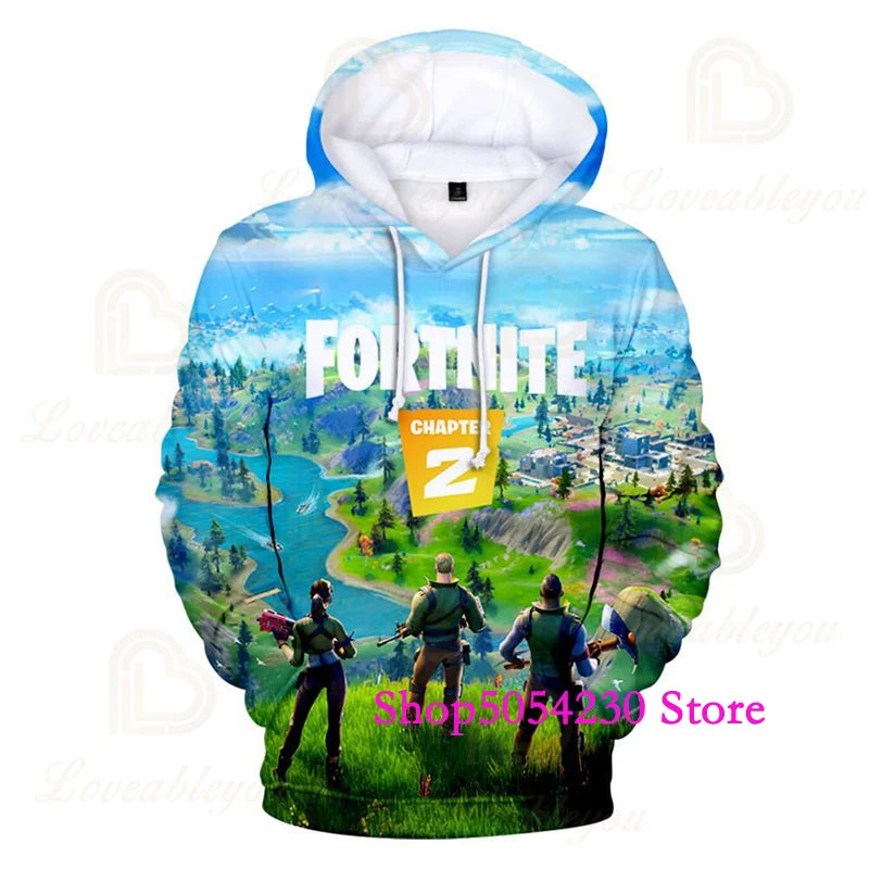 Fortnite Season 2 Boys and Kids Hoodies Cartoon Casual Sweatshirts Battle Game Heroes Print Polyester Autumn Girls Pullovers