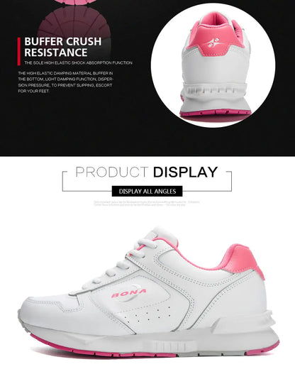 BONA 2023 New Designers Brand Classics  Light Sneakers Women Fashion Running Shoes Casual Walking Footwear Ladies Comfort