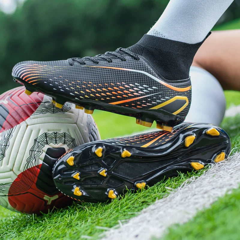 New Men Soccer Shoes Men Grass Breathable Soft Outdoor Football Shoes Cleats Long Spikes Comfortable Training Sport Shoes Men