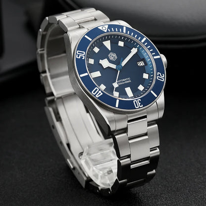 San Martin Grade 5 Titanium Watch SN0121TD PT5000/ST2130 Automatic Movement Watch 300M Waterproof Adjustable Clasp Wristwatch