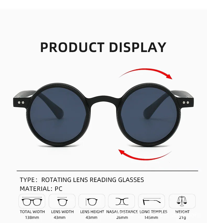 360° Rotating Adjustable Sunglasses Round Frame Polarized Sunglasses Outdoor UV Resistant Sunglasses Protective Glasses