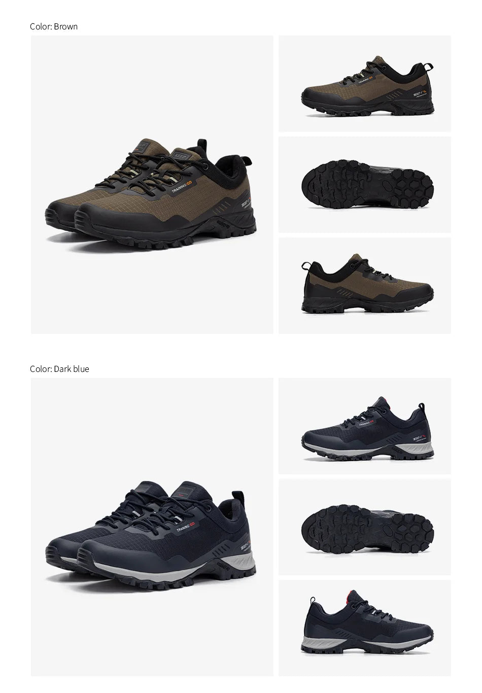 Baasploa Men's New Hiking Shoes Outdoor Waterproof Wear-Resistant Non-Slip Sneakers Male Casual Lightweight Lace-Up Walking Shoes