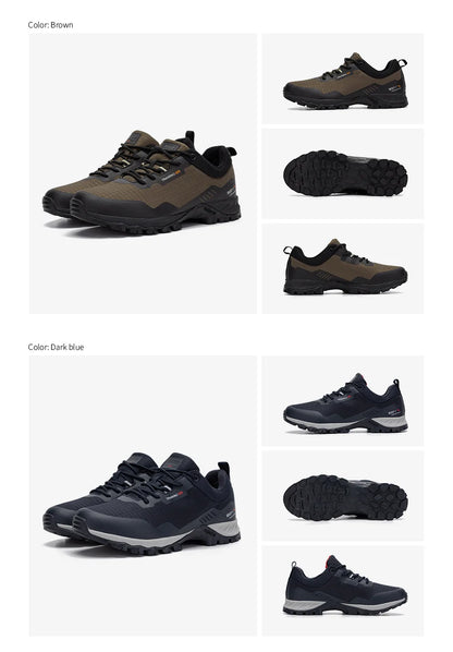 Baasploa Men's New Hiking Shoes Outdoor Waterproof Wear-Resistant Non-Slip Sneakers Male Casual Lightweight Lace-Up Walking Shoes