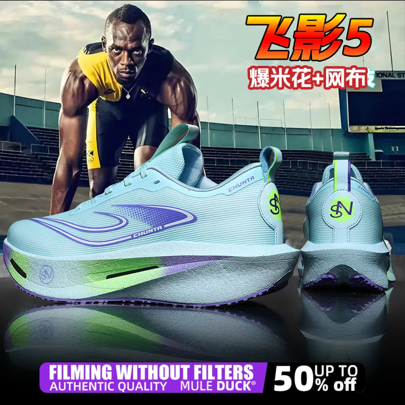 Carbon Plate Sports Running Shoes Marathon Men Breathable Lightweight Women's Comfortable Athletic Nonskid Chunta Sneakers