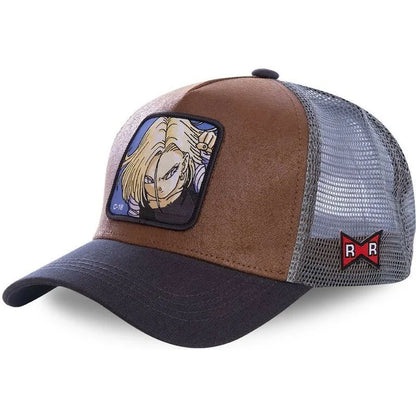 Casquette Dragon Ball Son Goku pour l'été : casquette de voyage à visière, pour homme, brodée, style hip-hop, visière pare-soleil, casquette trucker ajustable en maille
