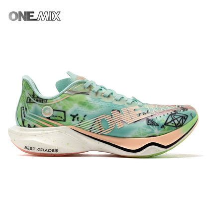 ONEMIX New Nylon Carbon Board Marathon Running Racing Shoes Shock-relief Professional Stable Support Ultra-light Rebound Sneaker
